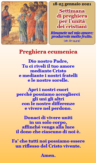2021 01 18 settimana preghiera unita cristiani