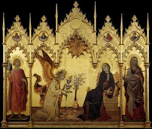 Simone Martini, Annunciazione tra i santi Ansano e Margherita, 1333 2021 03 25 annunciazione del signore 4