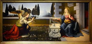 Leonardo, Annunciazione, 1472-75 circa 2021 03 25 annunciazione del signore 5