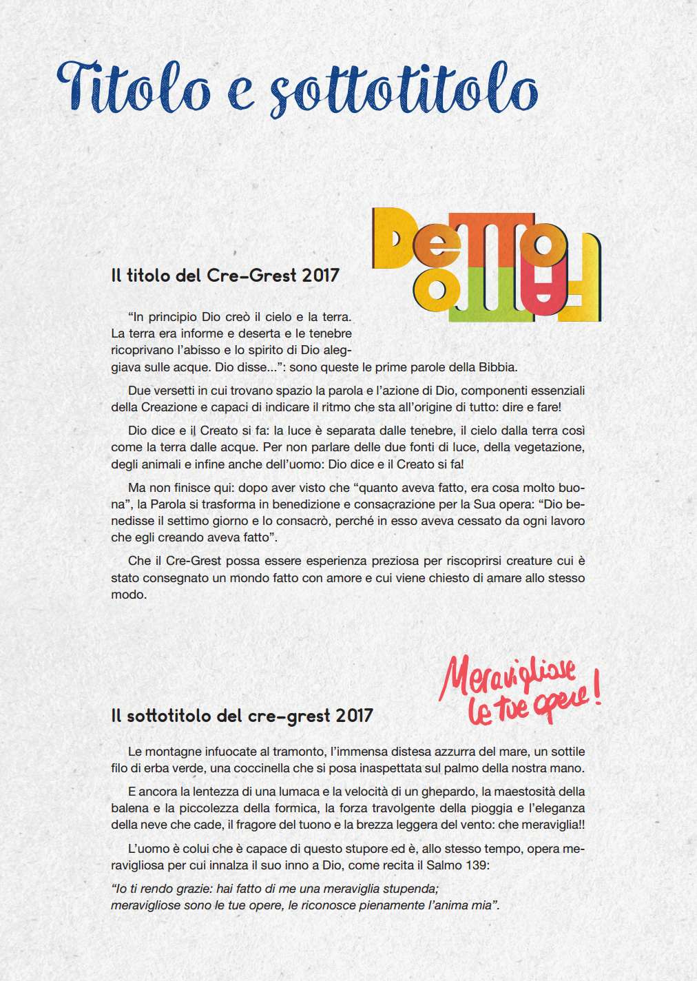 2017 grest titolo sottotitolo
